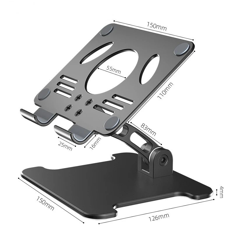 Алюминиевая Настольная Подставка Для Планшета Двухосевой Дизайн, Регулируемый По Высоте/Углу Наклона Держатель Смартфона, Подставка для Рисования Планшетов для iPhone iPad 2