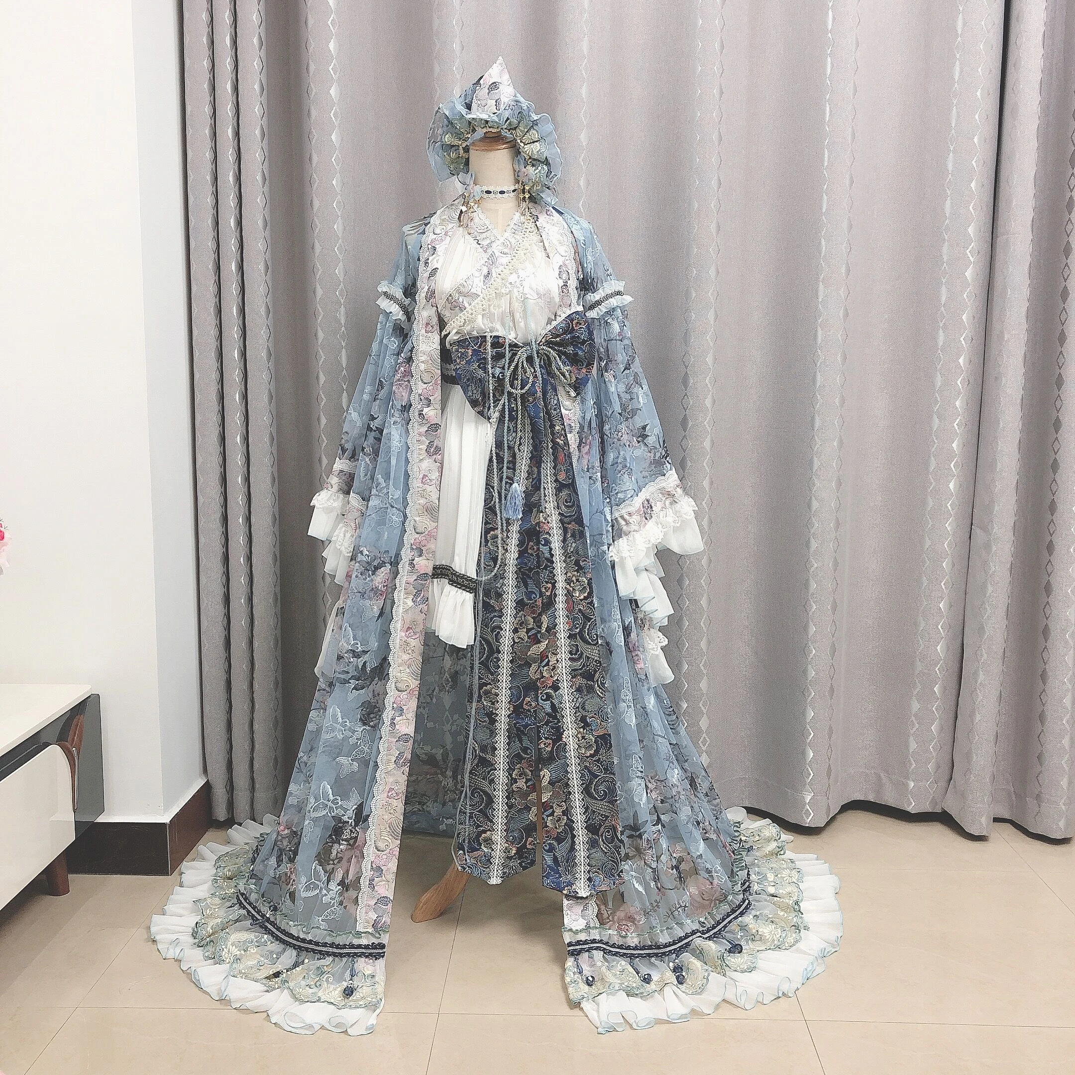 Аниме Touhou Project Saigyouji Ююко Платье в стиле Лолиты, Великолепный повседневный наряд, костюм для Косплея, Женский костюм на Хэллоуин, Бесплатная доставка, Новинка 2020. 0