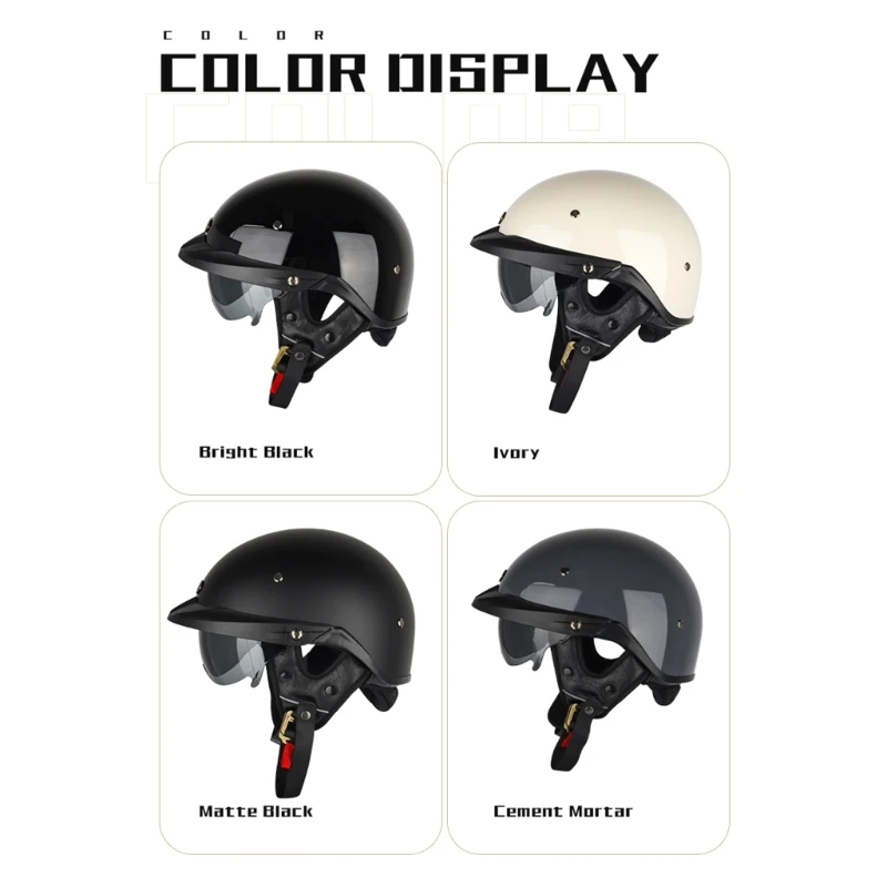 Бейсбольный шлем Мотоциклетный Винтажный Ретро-Шлем Летний Открытый Скутер Cruiser-Chopper Gangster для мужчин, женщин, детей 0