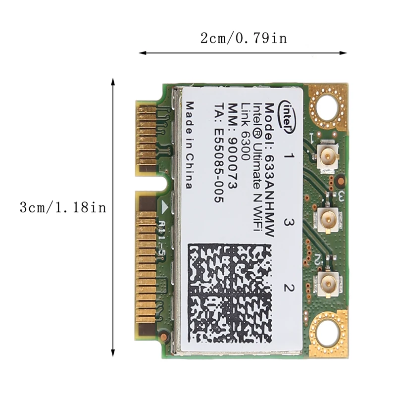 Беспроводная карта Mini PCI-E 450 Мбит/с, Двухдиапазонная IEEE 802.11a/b/g/n для Intel 6300 633ANHMW, Универсальный челночный корабль 2