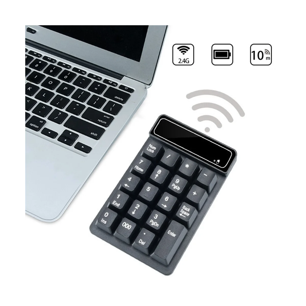 Беспроводная клавиатура 2,4 ГГц, цифровая клавиатура Mini USB, 19 клавиш, цифровая клавиатура, приемник Numpad для бухгалтерского портативного ПК (A) 4