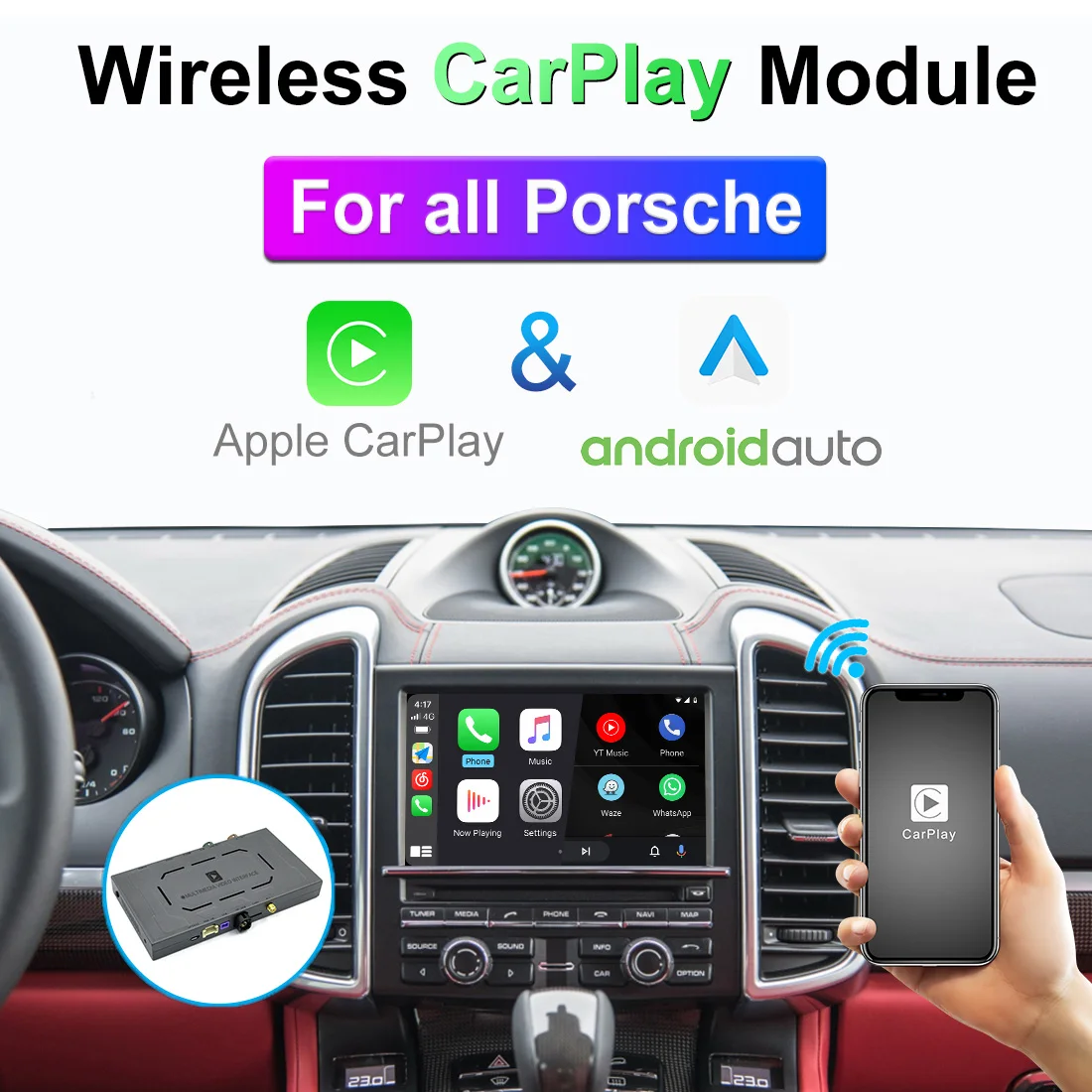 Беспроводной Apple Carplay для Porsche 911 Bosxter Cayman Macan Cayenne Panamera PCM3.1 CDR3.1 PCM4.0 Интерфейс автоматического модуля Android 0