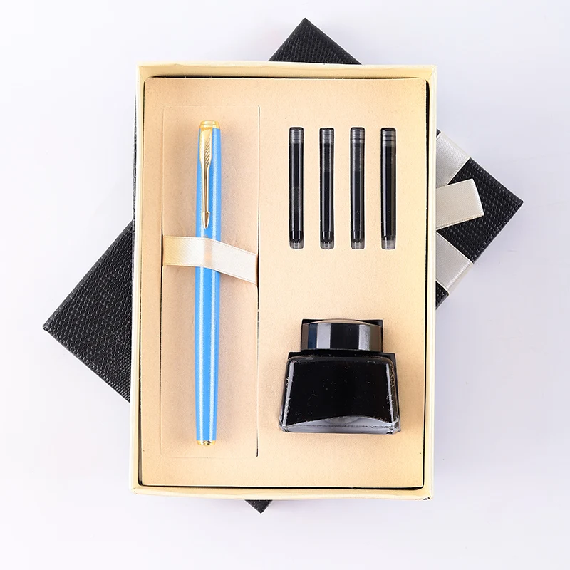 Благородная Высококачественная Металлическая Ручка Подарочная Коробка Набор Деловых Подарочных Канцелярских Принадлежностей 4