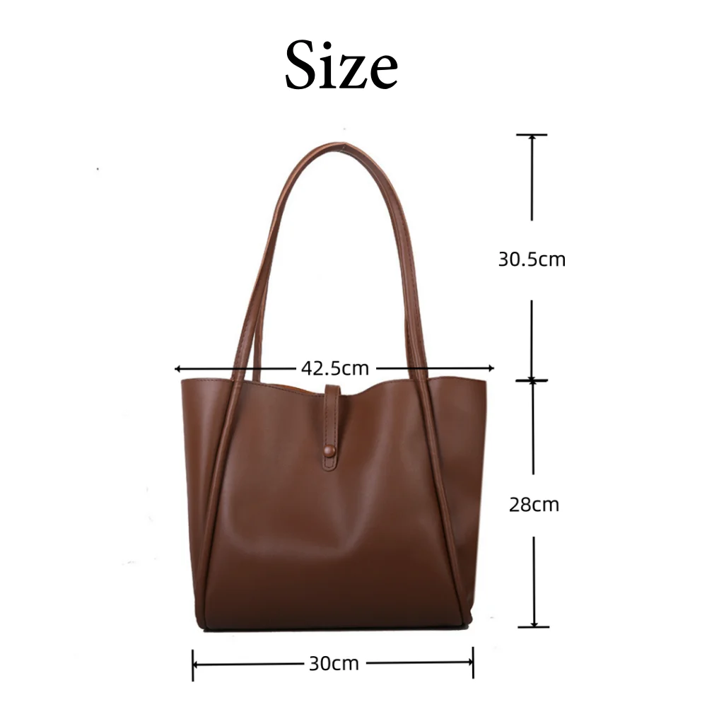 Винтажная простая сумочка, женская модная сумка через плечо из искусственной кожи, большая вместительная сумка для мамы, многофункциональная сумка для покупок и путешествий 1