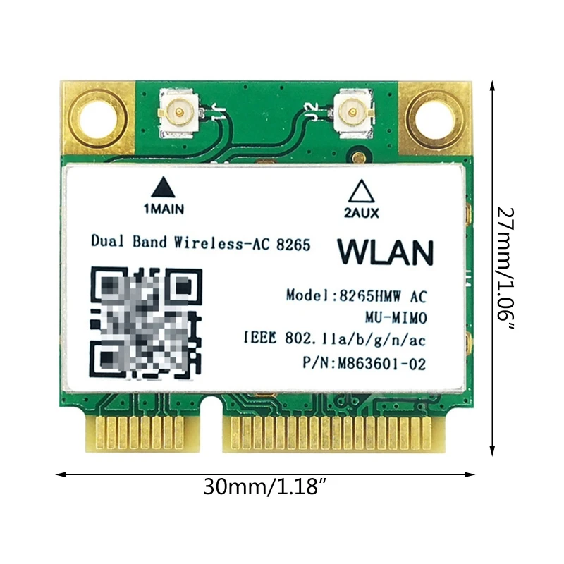 Двухдиапазонная Беспроводная-AC 8265HMW Half Mini Pci-e Беспроводная Wifi BT-совместимая карта Wlan 4.2 для Intel Для Asus Acer Dell 24BB 5