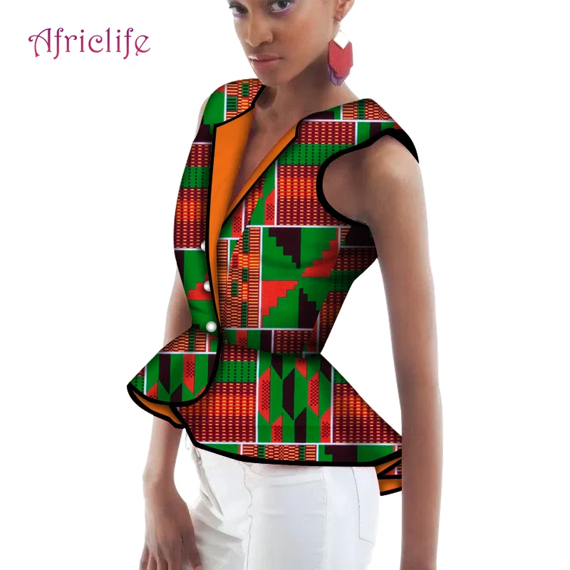 Дизайнерский мини-модный Женский топ, рубашка, Африканский женский модный жилет, Повседневный топ WY6018 3
