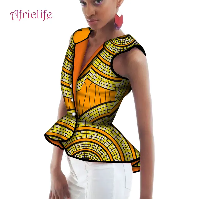 Дизайнерский мини-модный Женский топ, рубашка, Африканский женский модный жилет, Повседневный топ WY6018 4