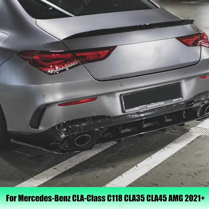 Диффузор Заднего Бампера, Сплиттер Canard, Спойлер, Глянцевая Черная Модификация Для Mercedes-Benz CLA-Class C118 CLA35 CLA45 AMG 2021+ 0