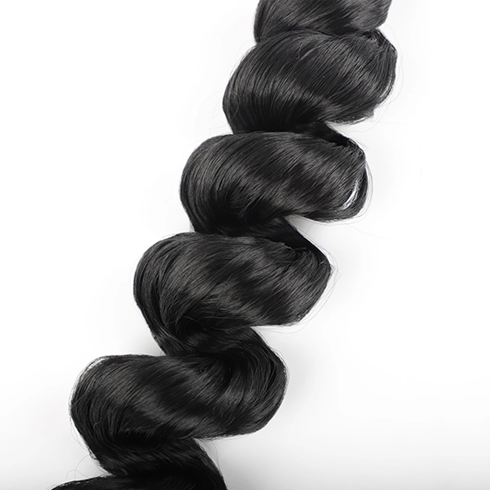 Длинные Синтетические Пучки Волос с распущенной Волной, Натуральный Цвет, Синтетические пряди для наращивания волос Для женщин, 30 Дюймов, Синтетические пряди волос 4