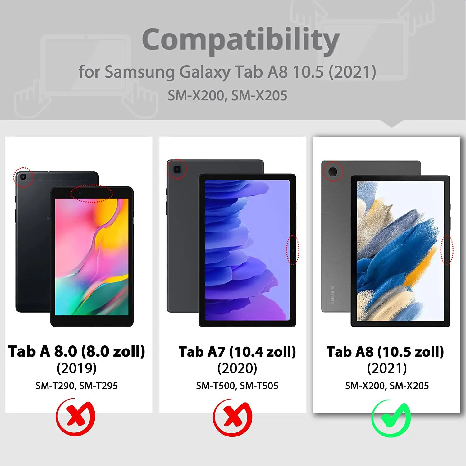 Для Samsung Galaxy Tab A8 2021 SM-X200 SM-X205 Чехол с Вращающейся Подставкой на 360 градусов, Чехол для планшета Samsung Galaxy Tab A8 10,5 дюймов 1