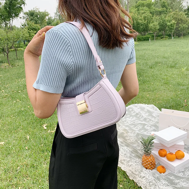 Женская роскошная однотонная маленькая сумка через плечо в стиле ретро для путешествий Femele, Бесплатная доставка сумка женская Модная клетчатая сумочка подмышками 0