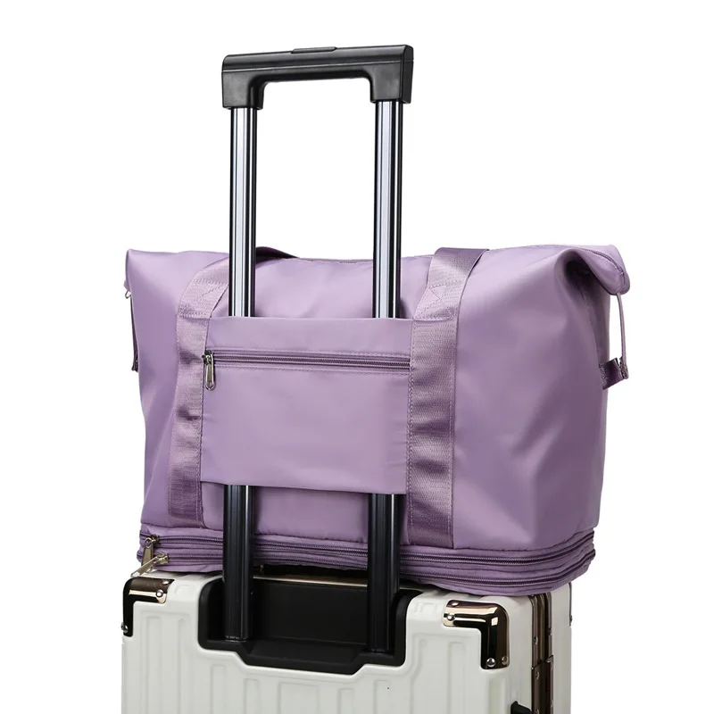 Женские Складные Дорожные сумки, Двухслойная сумка для хранения из водонепроницаемой ткани Оксфорд для беременных, Спортивный багаж, сумки для фитнеса 3