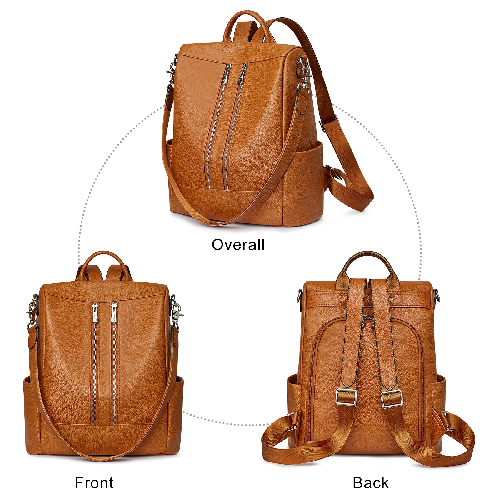 Женский Рюкзак-кошелек из натуральной кожи S-ZONE, модный противоугонный рюкзак, женская школьная сумка на плечо среднего размера 1