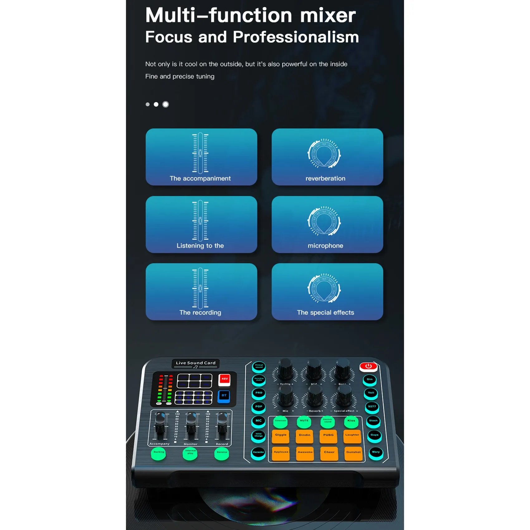Звуковая карта M6 Live Внешний аудиомикшер Для смены голоса мобильного телефона Микшерный пульт с поддержкой микрофона 48 В 4