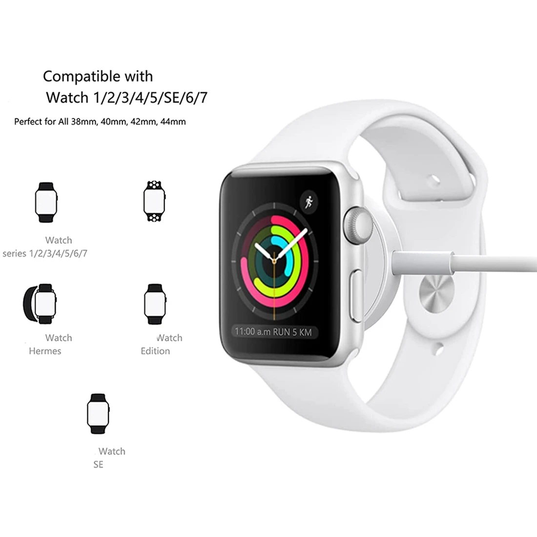 Кабель для зарядного устройства iWatch Быстрая совместимость с Apple Watch Series SE 7 6 5 4 3 2 1 (3,3 фута/1 М) 2