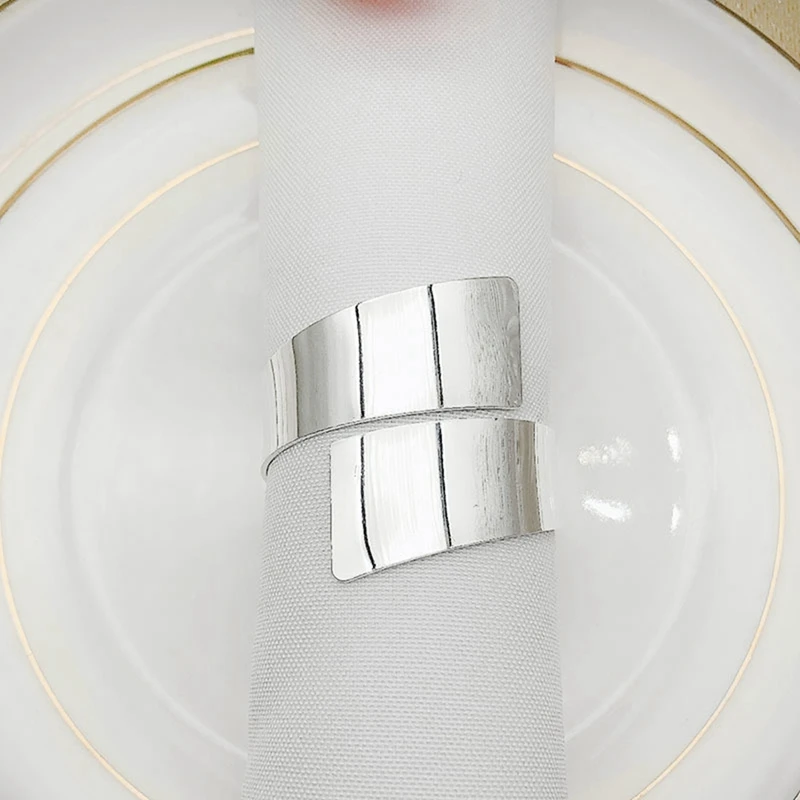 Кольцо для салфеток 12 шт., ресторанное кольцо для салфеток для декора свадебной рождественской вечеринки, 6 шт. из золота и 6 шт. из серебра 5