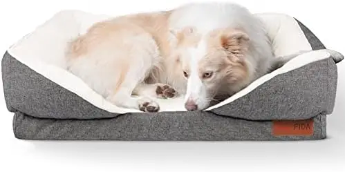 Кровать для собак с основанием из пены с эффектом памяти -Диван для отдыха для собак со съемным моющимся чехлом, Кушетки для домашних животных для маленьких собак и кошек (средний 0