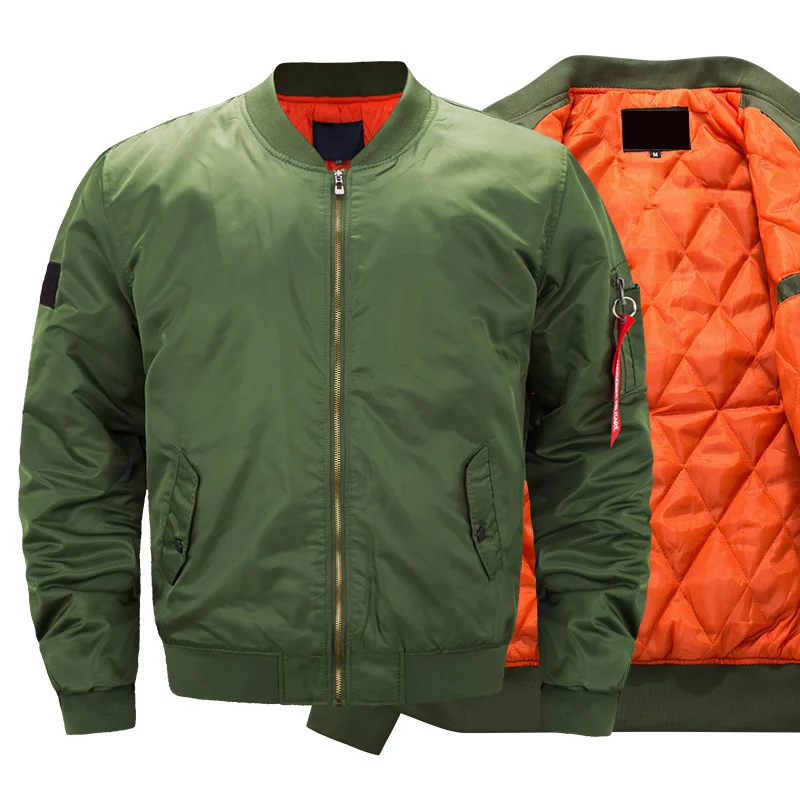 Куртка-бомбер для мужчин, толстые и тонкие повседневные куртки на молнии, бейсбольное пилотское водонепроницаемое зимнее пальто, мужской плюс размер 2