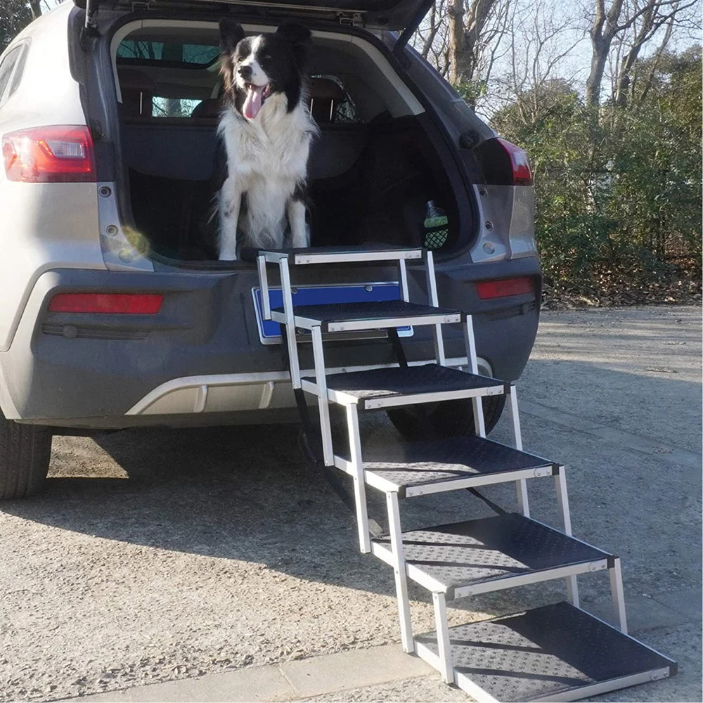 Лестница для Домашних животных с Нескользящей Поверхностью из Алюминия Fram Cat Dog для Кроватей Грузовиков Легковых автомобилей SUV Весом 200 Фунтов 1