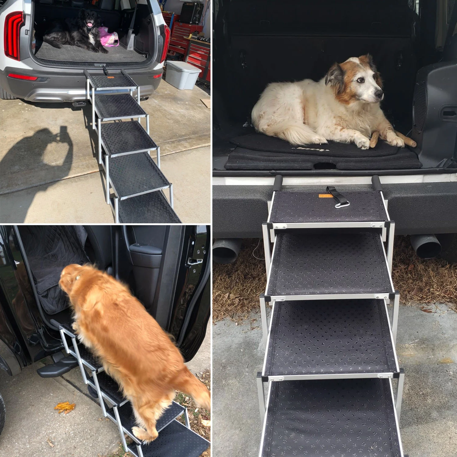 Лестница для Домашних животных с Нескользящей Поверхностью из Алюминия Fram Cat Dog для Кроватей Грузовиков Легковых автомобилей SUV Весом 200 Фунтов 5