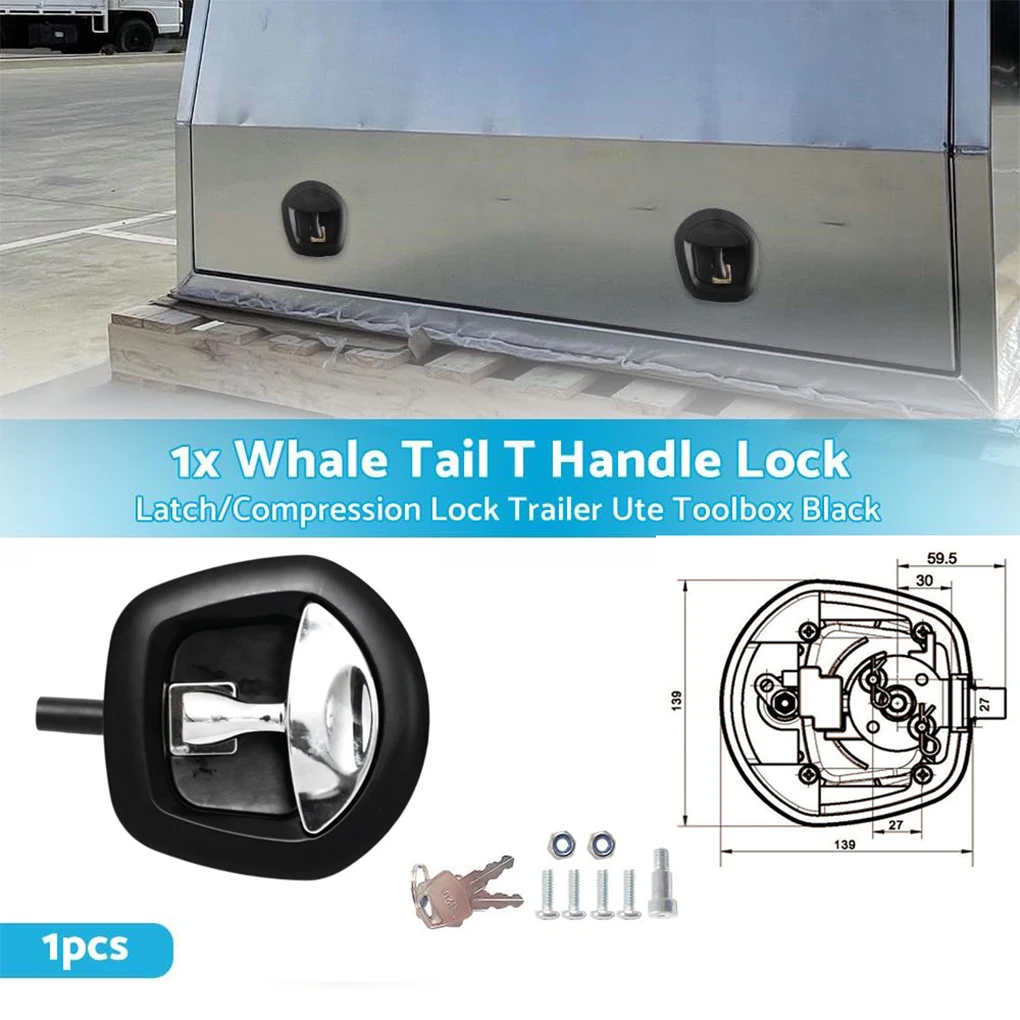 Металлический Компрессионный Складной Замок с Т-образной ручкой Whale Tail Lock Ultimate Trailer Security Lock T-образный Замок Tail Lock T-образный Хром 1