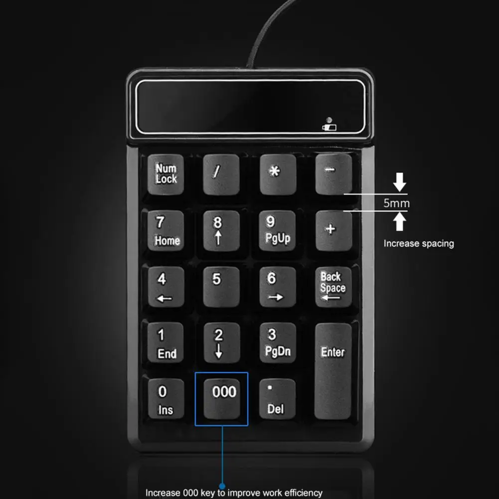 Мини-цифровая панель Удобная кнопка, Чувствительная к жизни, Водонепроницаемая, с быстрым откликом, Мини-Проводная Цифровая клавиатура для настольного ПК 2