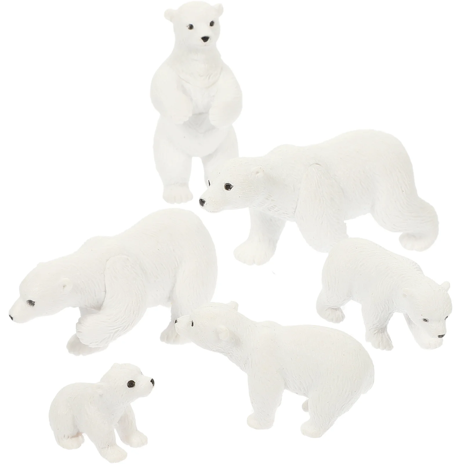 Миниатюрная модель украшения из смолы, Белая Статуэтка Белого Медведя с Микро-Пейзажем 0