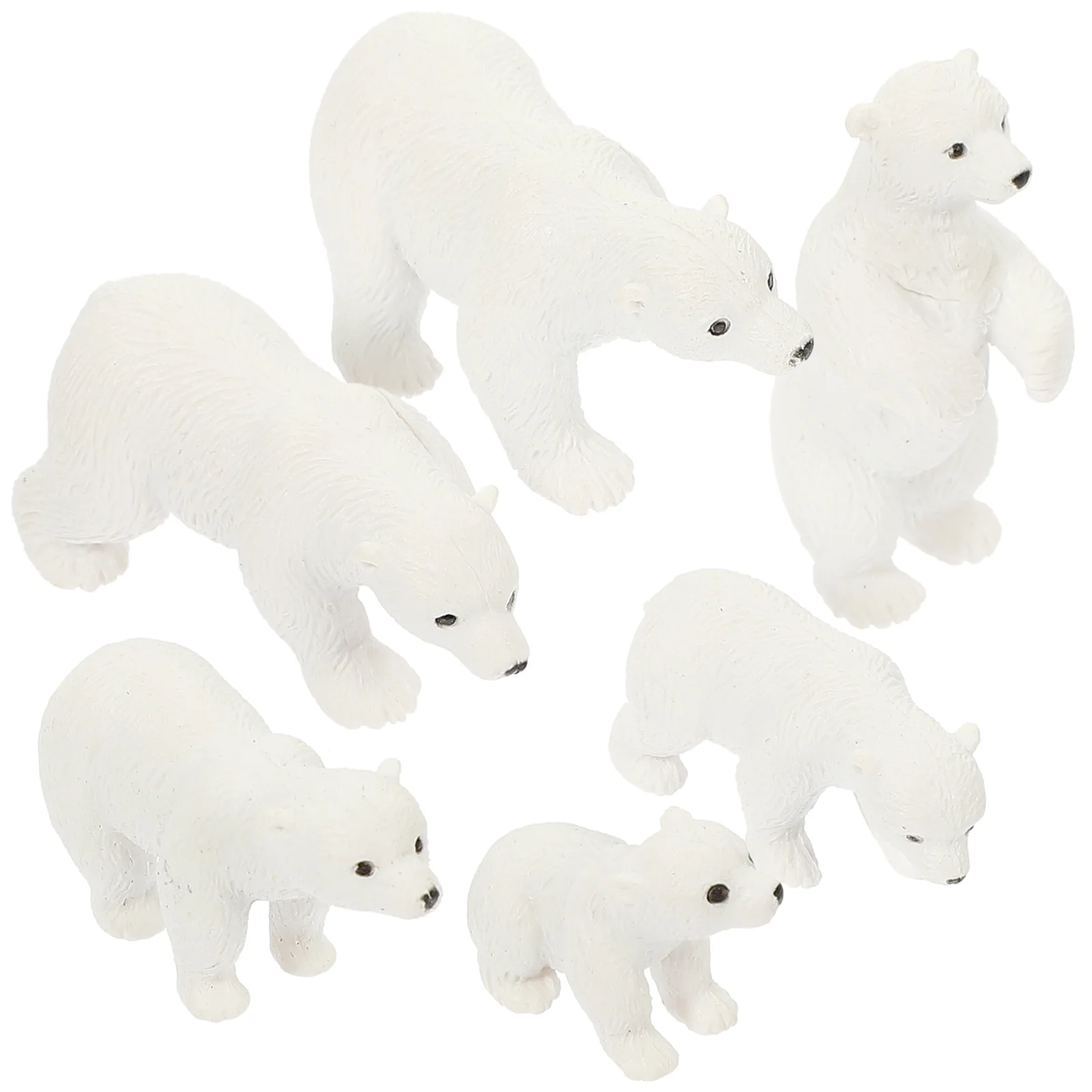 Миниатюрная модель украшения из смолы, Белая Статуэтка Белого Медведя с Микро-Пейзажем 1