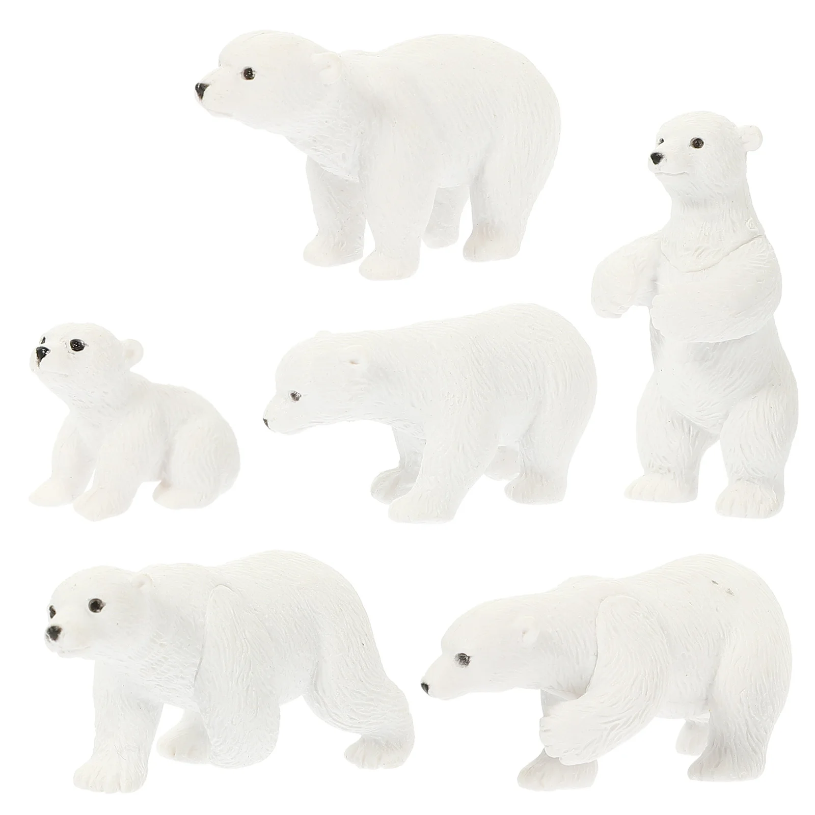Миниатюрная модель украшения из смолы, Белая Статуэтка Белого Медведя с Микро-Пейзажем 3