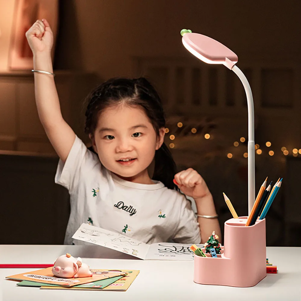 Многофункциональная Настольная Лампа Для Учебы, Студенческая Лампа Для Чтения, Детская Перезаряжаемая Лампа Для Рабочего Стола Kawaii LED, Настольная Лампа 3