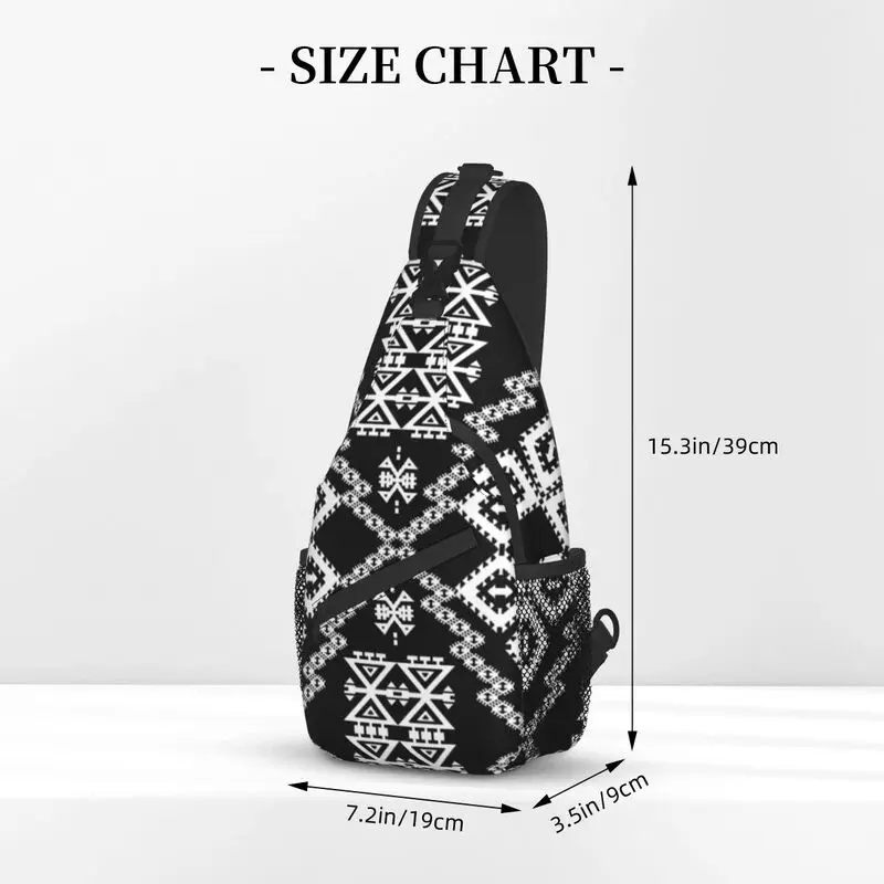 Модные черно-белые сумки-слинги Aztec Kilim для мужчин, Геометрический Этнический художественный Нагрудный рюкзак через плечо 2