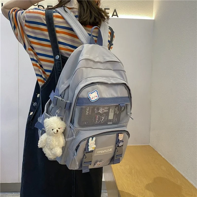 Модный водонепроницаемый нейлоновый женский рюкзак для девочек, дорожная сумка для студентов большой емкости, мужская черная сумка для ноутбука 2
