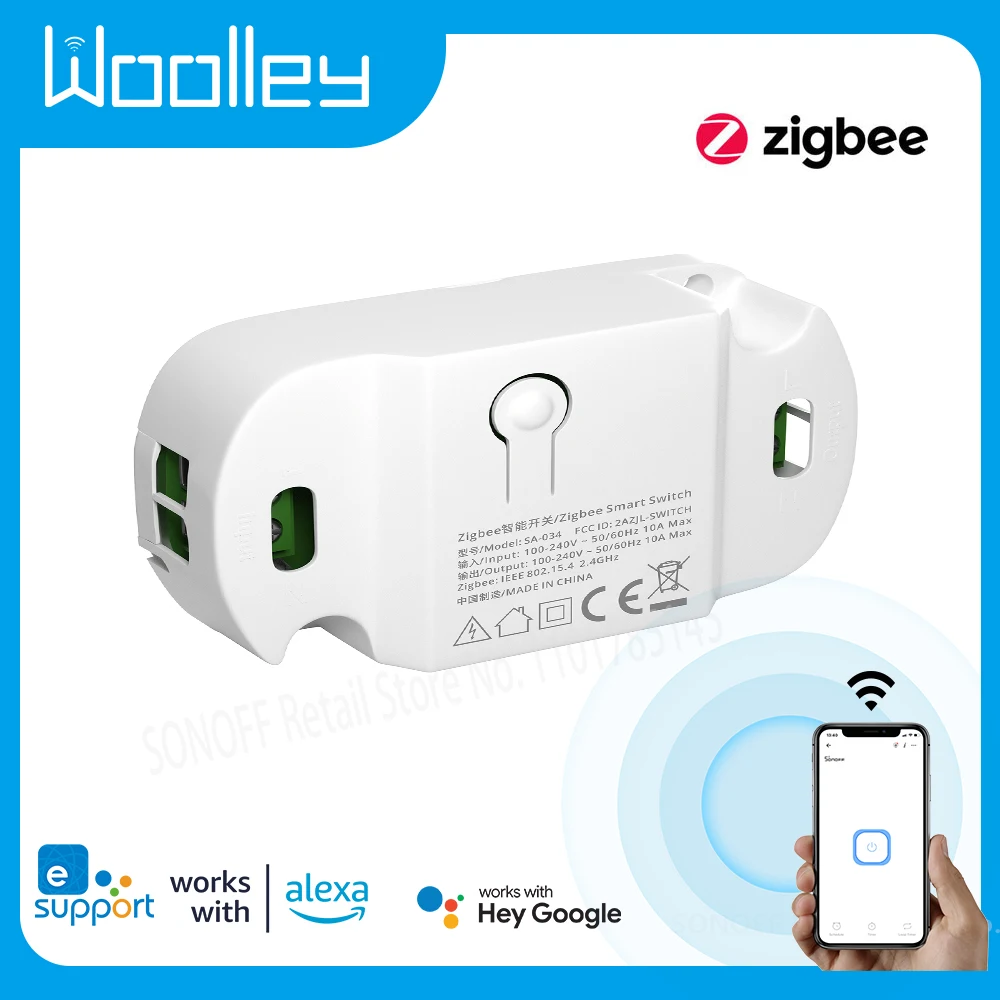 Модуль переключения Woolley ZigBee 3,0 10A Умный Дом DIY Таймер Отключения eWeLink APP Беспроводной Пульт дистанционного Управления Работает с Google Home 0