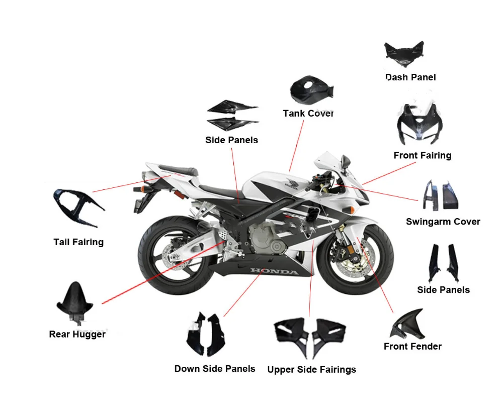 Мотоцикл из 100% углеродного волокна S1000RR, S1000R HP4, замена переднего крыла из саржевого переплетения, глянцевый черный 5