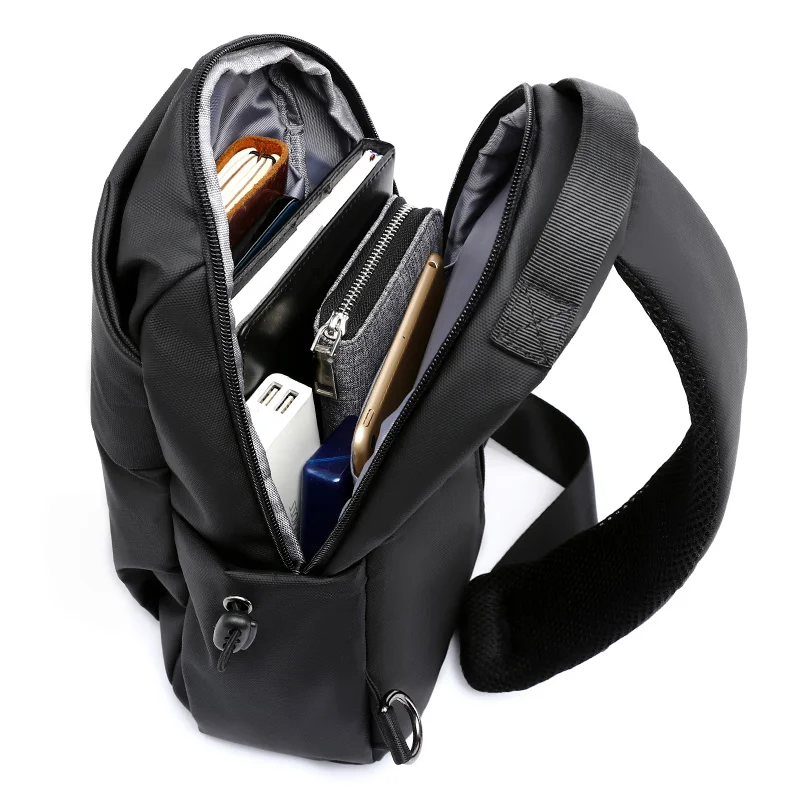 Мужская сумка через плечо, противоугонный многофункциональный водонепроницаемый школьный рюкзак, Модные поясные сумки для коротких поездок, Нагрудная сумка-мессенджер 4