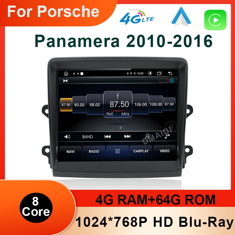 Мультимедийный плеер Автомобильный Радиоприемник Android 10 8 Core 4 + 64GB GPS Для Porsche Panamera 2010-2016 с IPS HD Экраном DSP 4G Carplay 4GLTE 0
