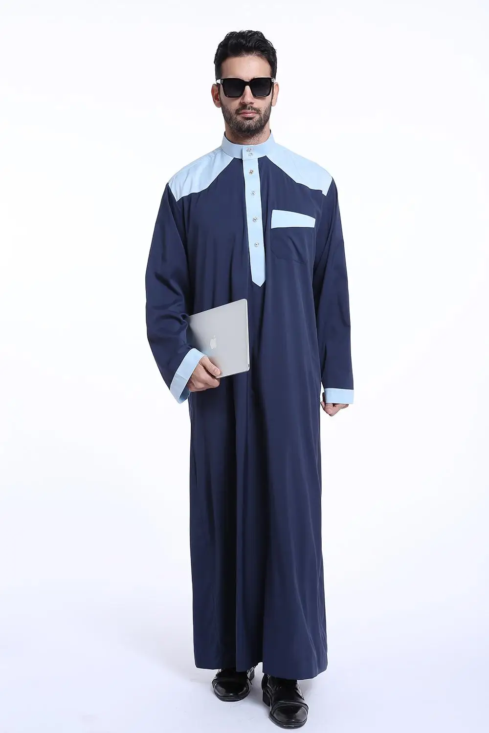 Мусульманская Исламская одежда Мужчины Джубба Тобе Длинный Халат Саудовский мусульманин Рамадан Одежда Абайя Кафтан Джалабия Дубай Арабское Платье Традиционное 2