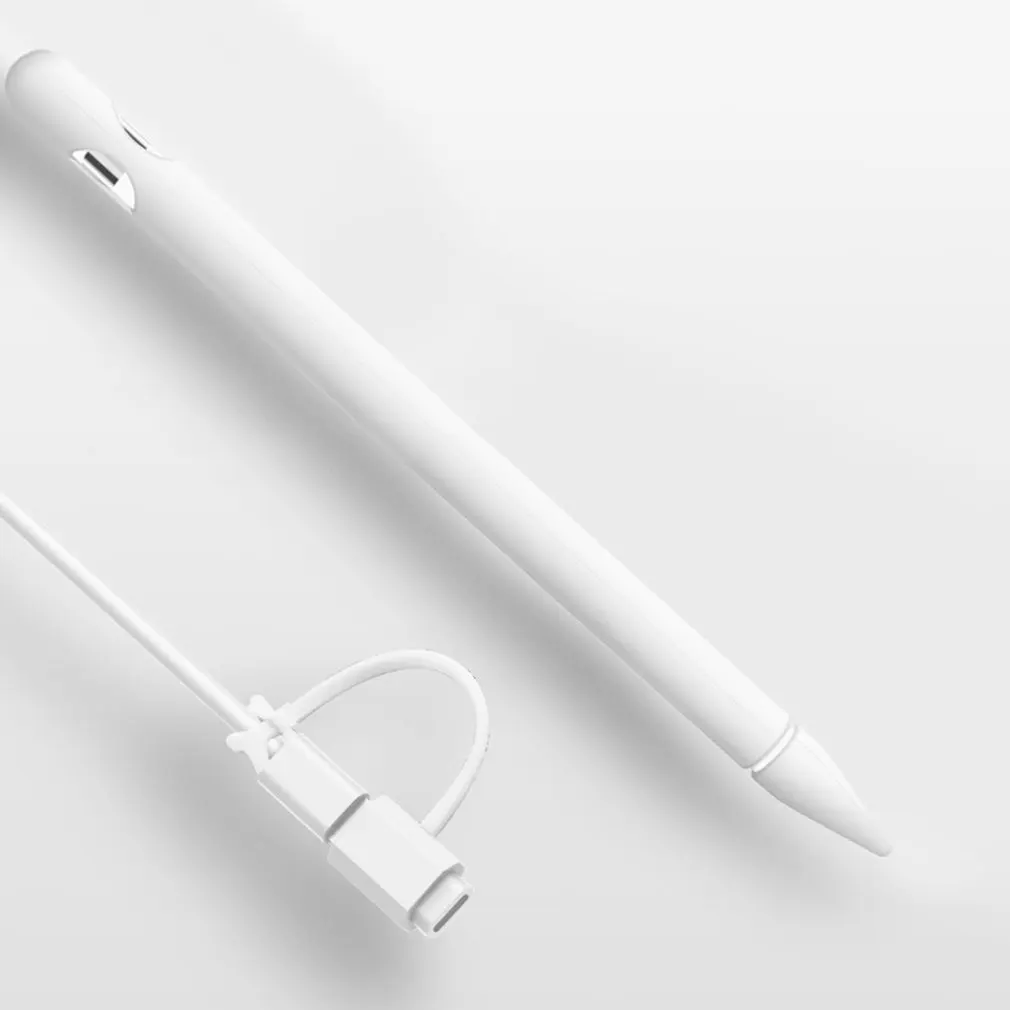 Мягкий силикон, совместимый с Apple Pencil, совместимый с планшетом iPad, сенсорная ручка, стилус, защитный чехол для защиты от потери 2