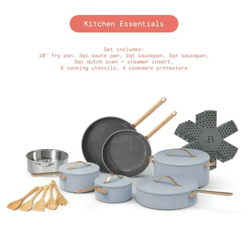 Набор керамической посуды с антипригарным покрытием василькового цвета от Drew Barrymore, Металлическая форма для выпечки, принадлежности и инструменты для выпечки круглых тортов 2
