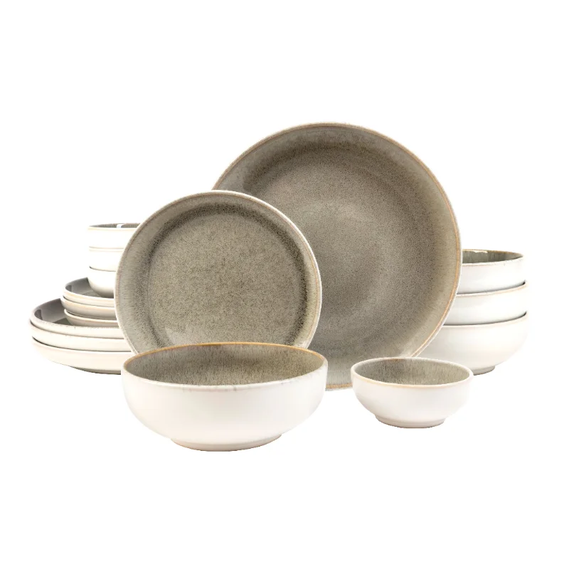 Набор посуды из керамогранита Sango Resona, набор из 16 предметов, Moss Greenкомплектный набор посуды 0