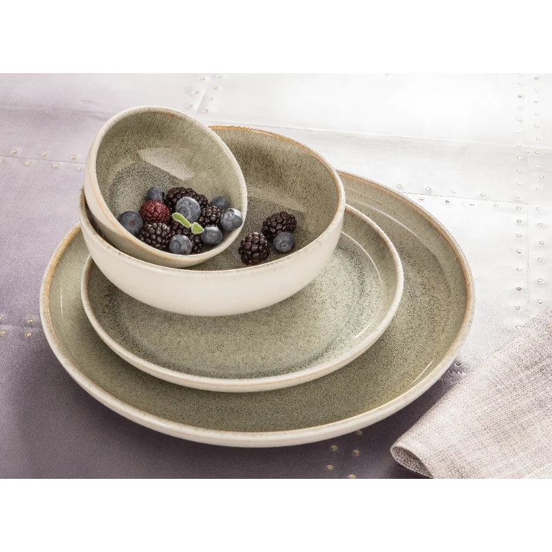 Набор посуды из керамогранита Sango Resona, набор из 16 предметов, Moss Greenкомплектный набор посуды 1