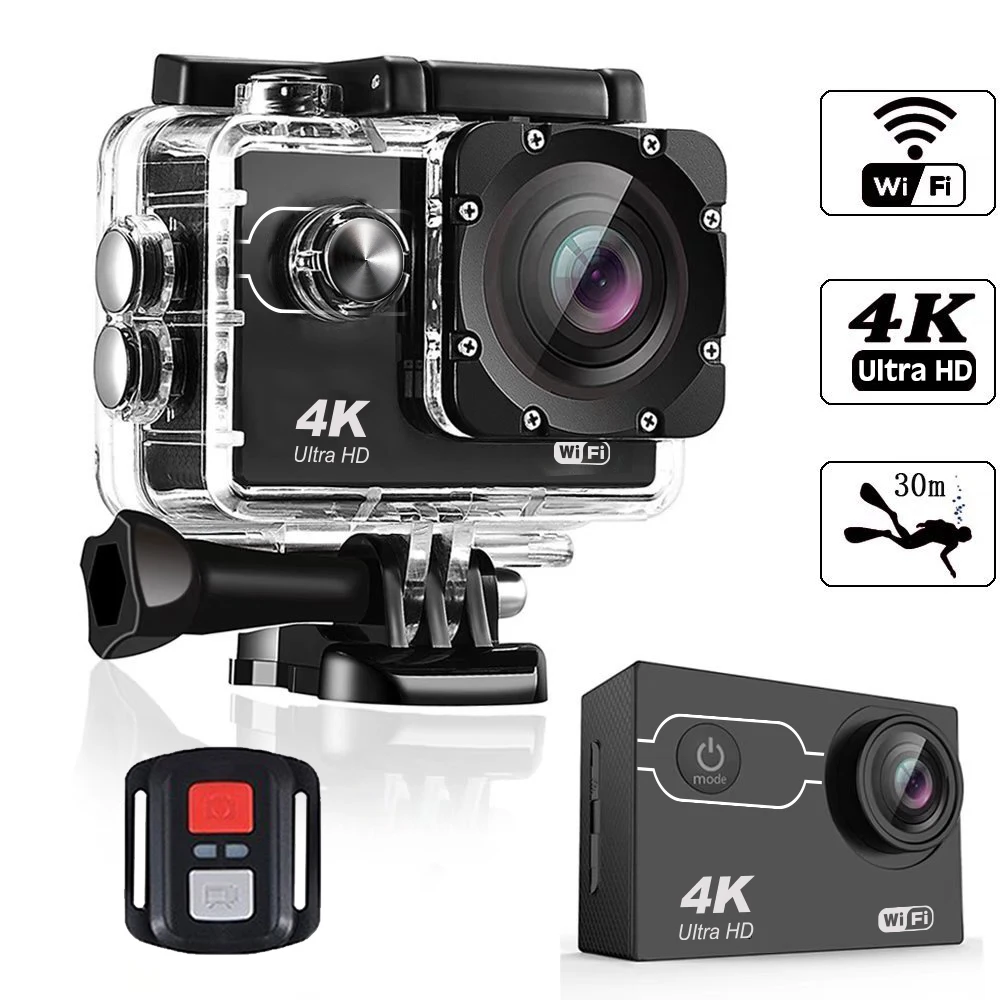 Настраиваемая мини-камера Go Pro Style WiFi 4K Подводная водонепроницаемая Full HD Цифровая спортивная экшн-камера Vlog Для Eken H9r Hero 9 10 1