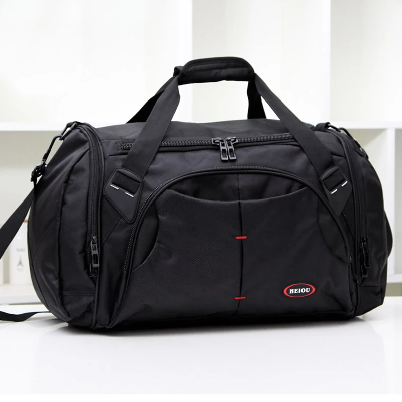 Новая Модная Мужская Спортивная сумка для активного отдыха С Карманом для обуви, Водонепроницаемая Оксфордская Дорожная сумка, Черная Сумка для багажа Большой емкости XA277F 0