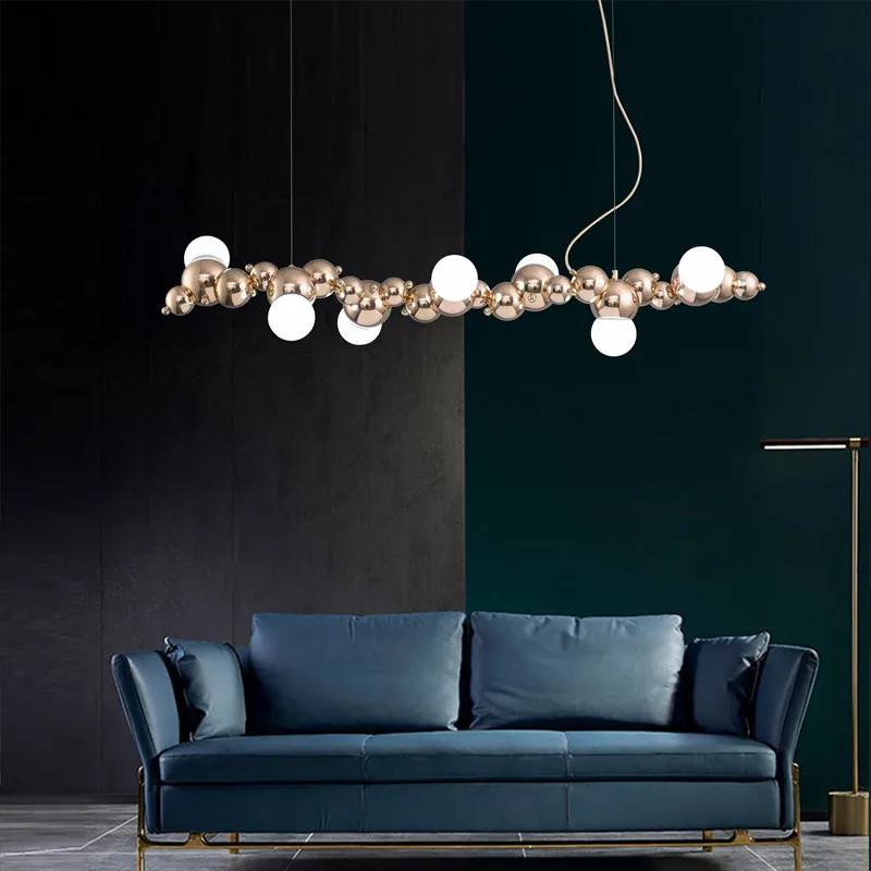 Новая скандинавская светодиодная люстра, Роскошная художественная гостиная, Креативная ДНК, Длинная подвесная лампа, Деко, подвесной светильник 3
