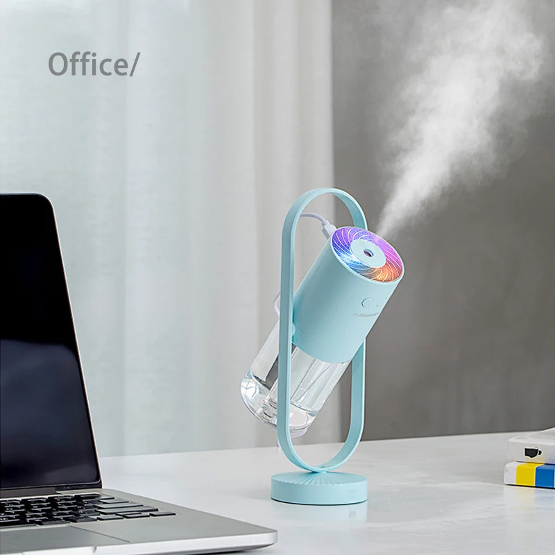 Новый Вращающийся Увлажнитель воздуха с ароматическим диффузором эфирного масла, USB-устройство для создания холодного тумана со светодиодной ночной проекцией для домашнего офиса 5