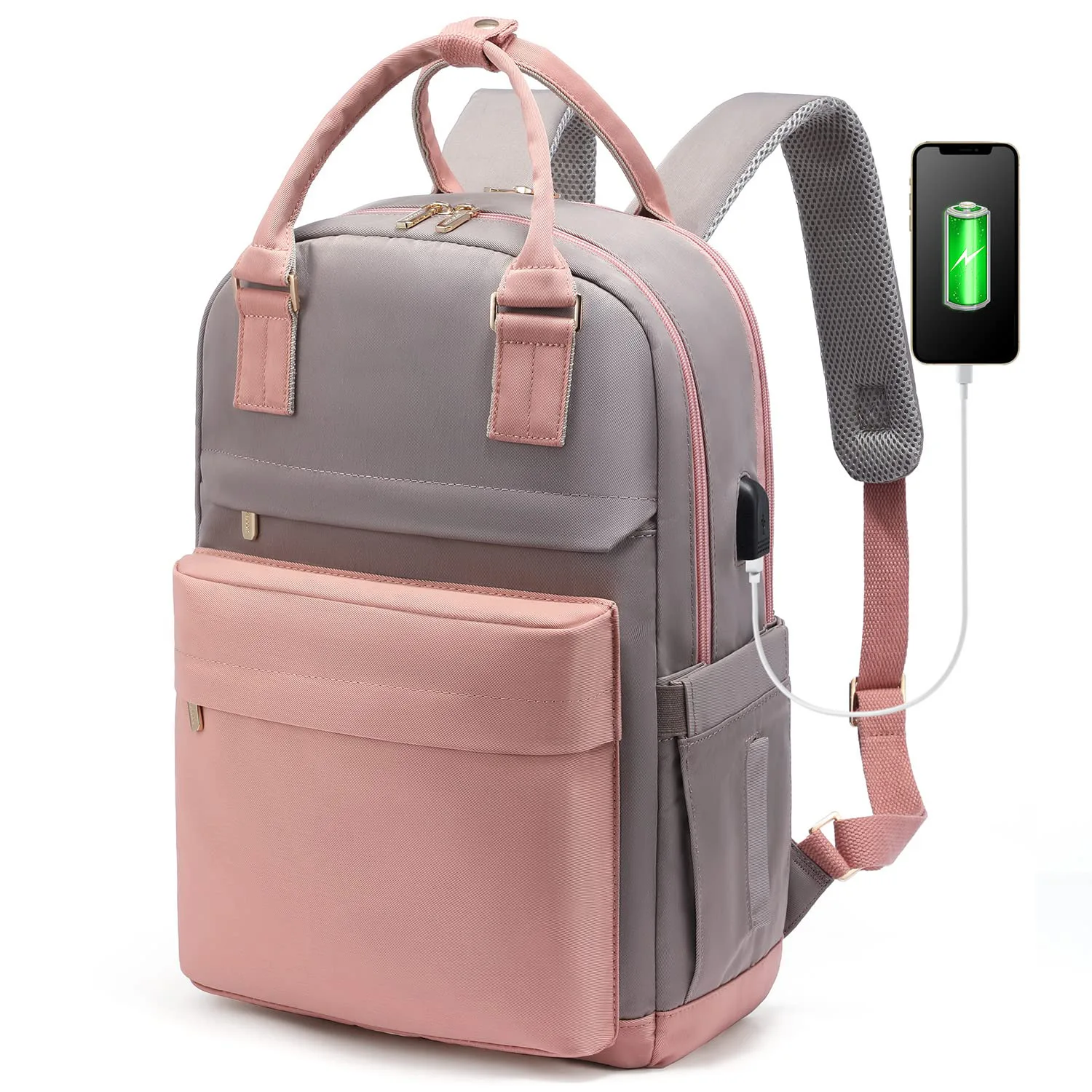 Новый женский модный рюкзак большой емкости с USB-портом для зарядки, рюкзак для ноутбука, портативная дорожная сумка, школьный ранец 1