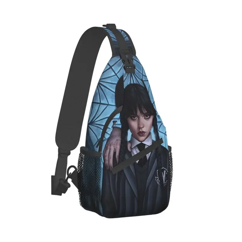 Повседневная сумка-слинг Wednesday Addams для путешествий, мужской рюкзак через плечо в готическом стиле для девочек, рюкзак на плечо 0