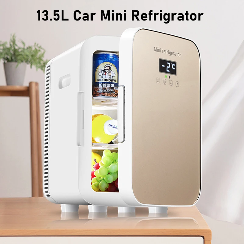 Портативный Холодильник с морозильной камерой 13.5 Л 220 В/12 В Двойного Назначения, Небольшой холодильник-охладитель для автомобиля, грузовика, фургона, RV, Кемпинга, пикника на открытом воздухе 1