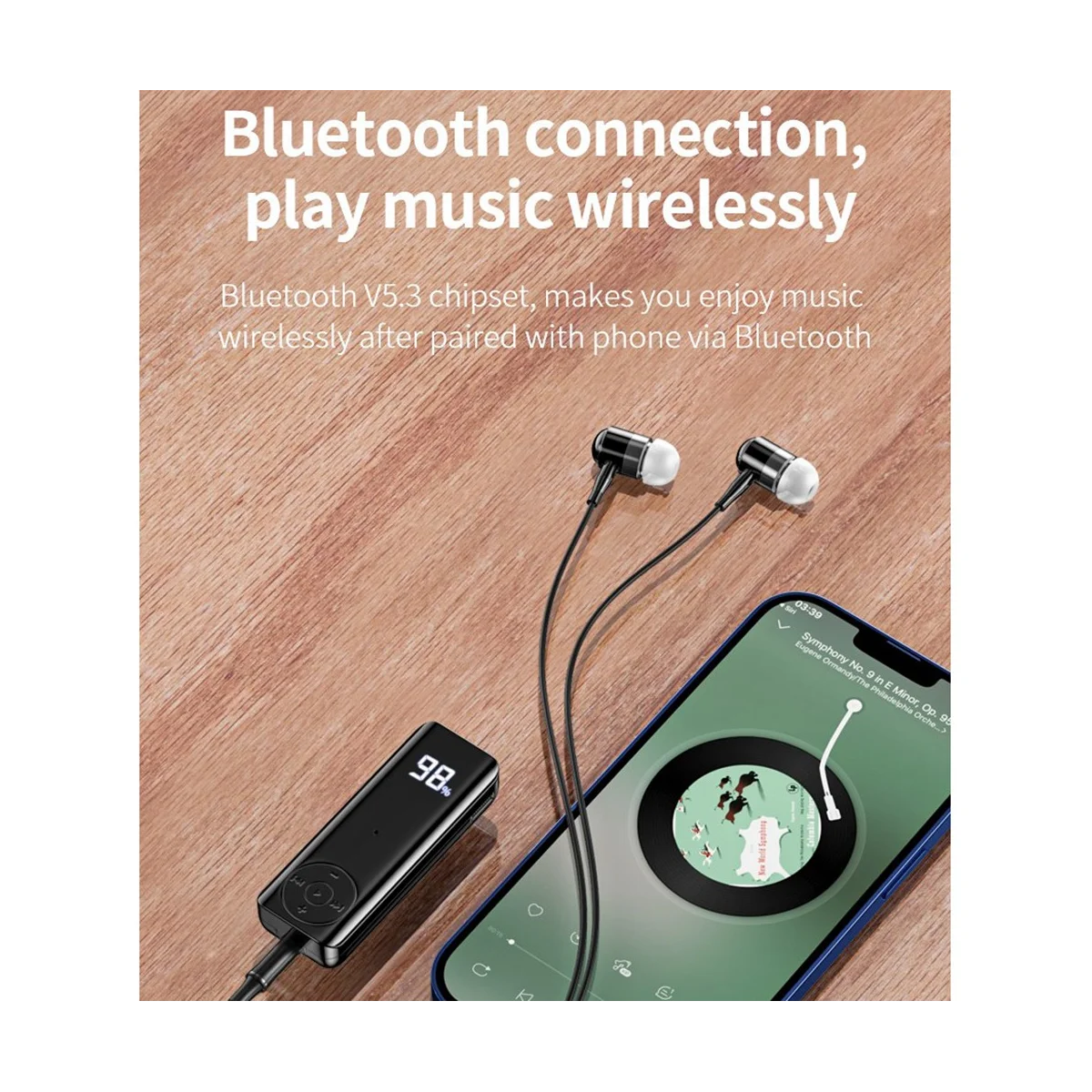 Приемник Bluetooth 5.3 3,5 мм AUX Адаптер для Автомобильных наушников Динамик Музыкальный Беспроводной Аудиоприемник с кабелем для гарнитуры 0