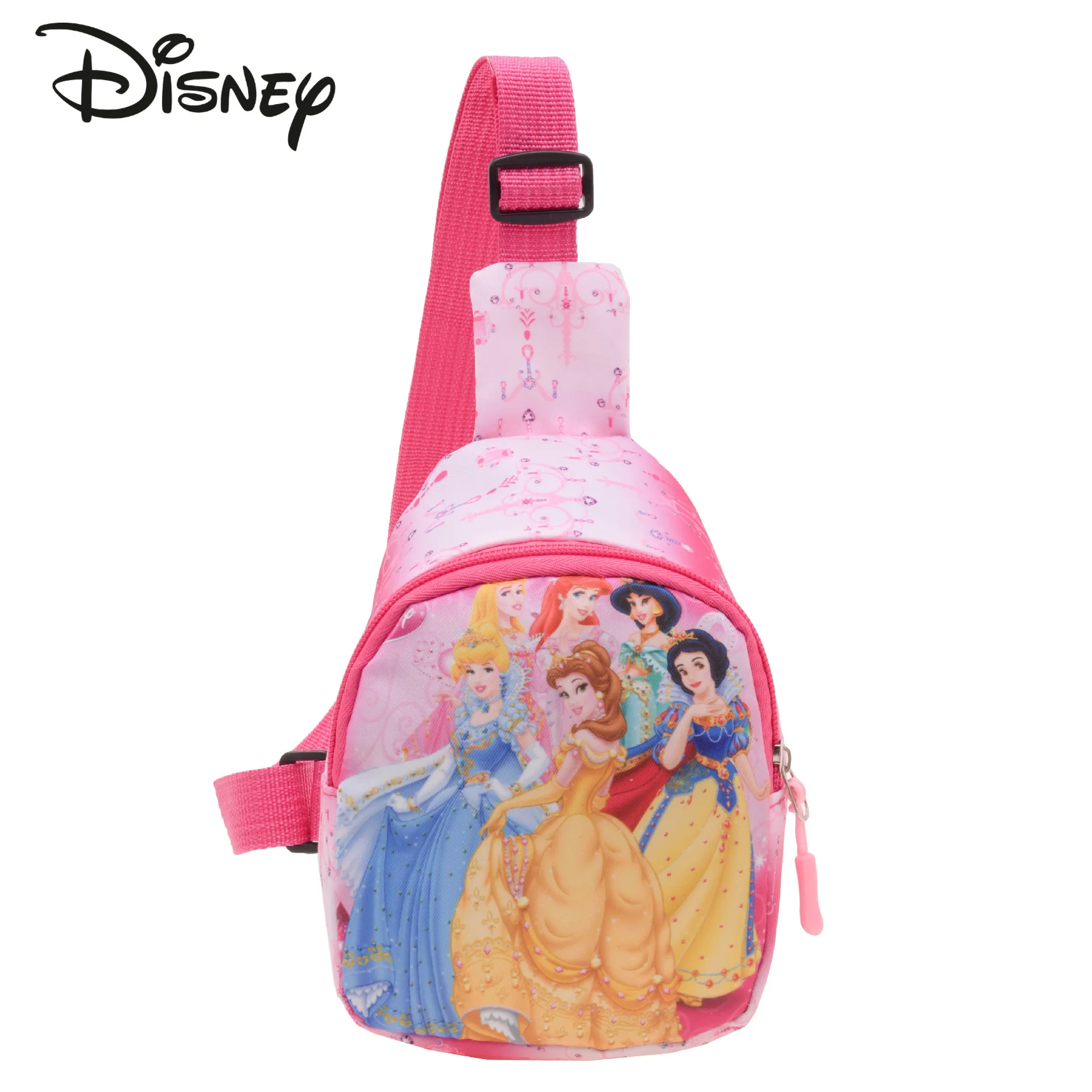 Принцесса Диснея Новая детская нагрудная сумка Модная высококачественная спортивная нагрудная сумка Мультяшная многофункциональная детская сумка-мессенджер 0